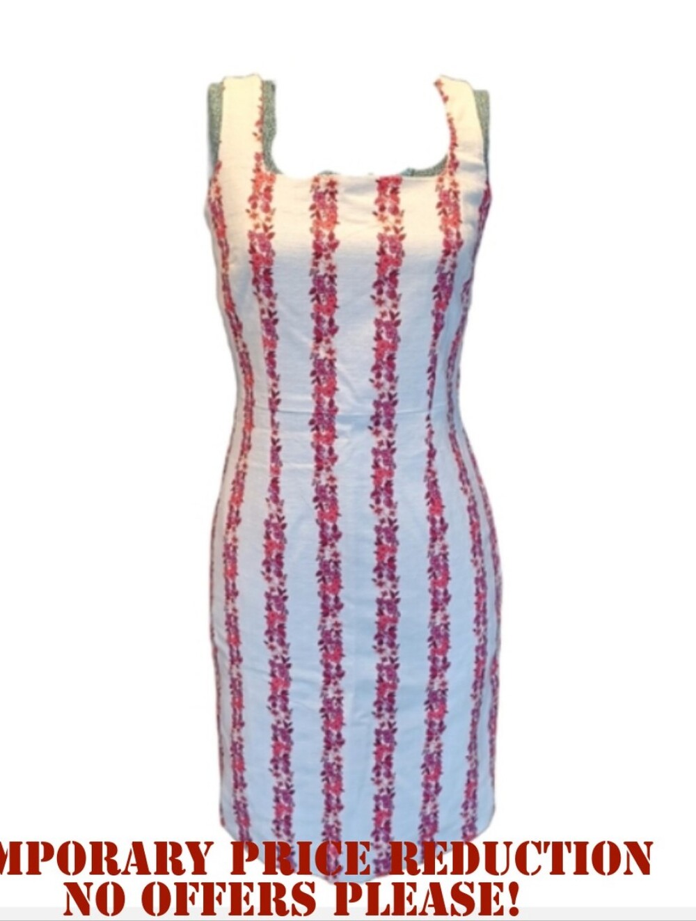 ANN TAYLOR SLEEVELESS FLORAL STRIPED FOTTED DRESS SIZE 0